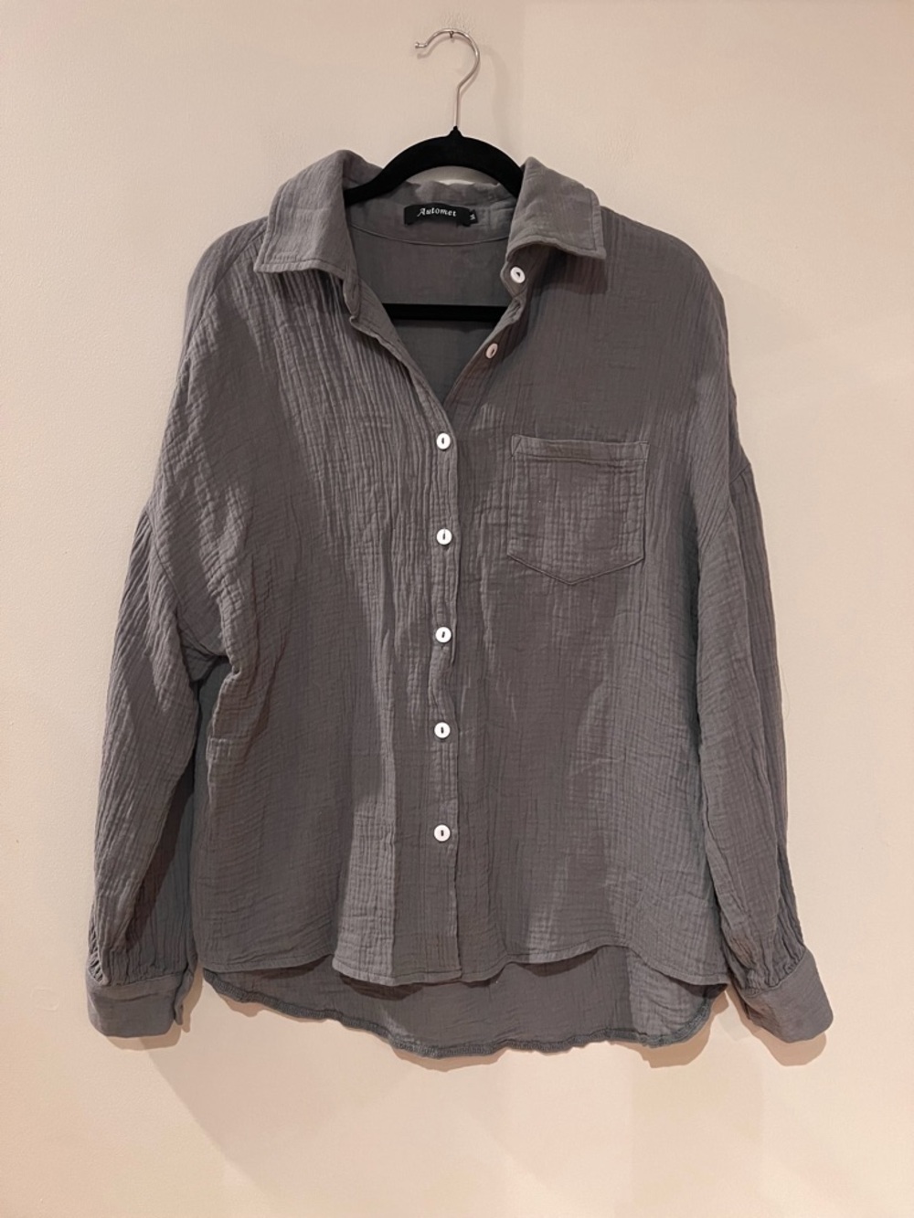 Automet Green Long Sleeve Button Down Top